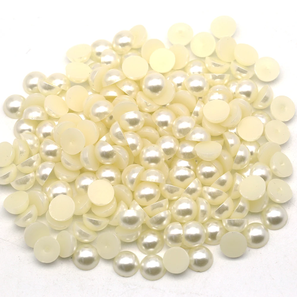 

Off-White 1.5mm 2mm 2.5mm 3mm 4mm 5mm 6mm 7mm 8mm 10mm abs half rounds lvory pearl bead for crafts