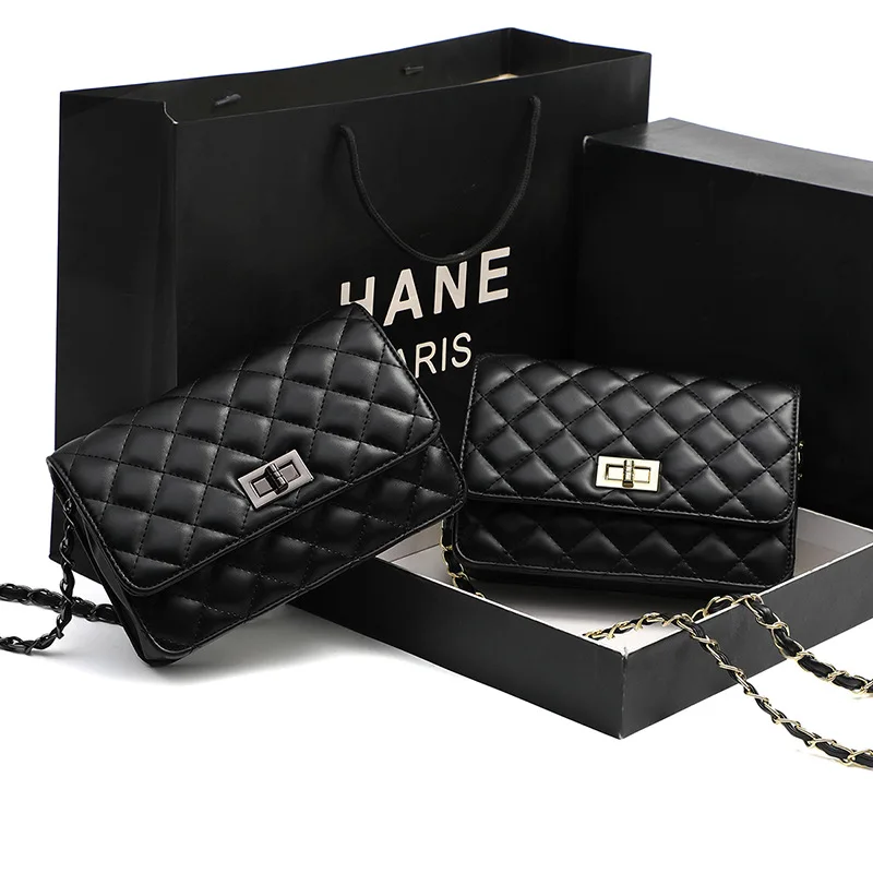 

2021 Branded high quality crossbody bags leather ladies messenger bag fashion women purses and handbags, Black