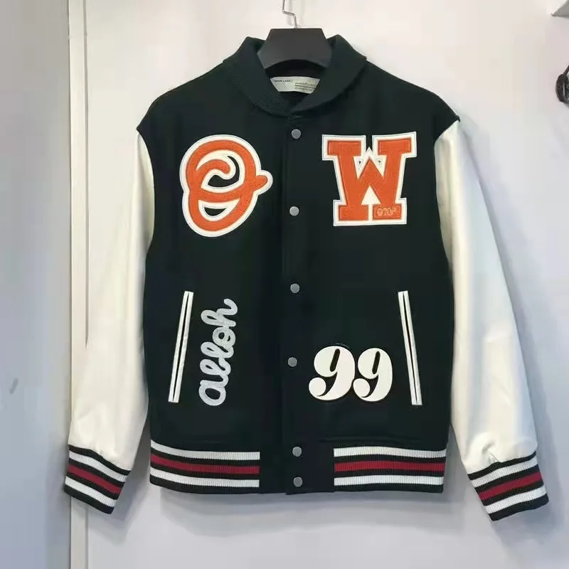 

Custom chenille embroidery leather sleeve baseball letterman varsity jacket for men, Customized color