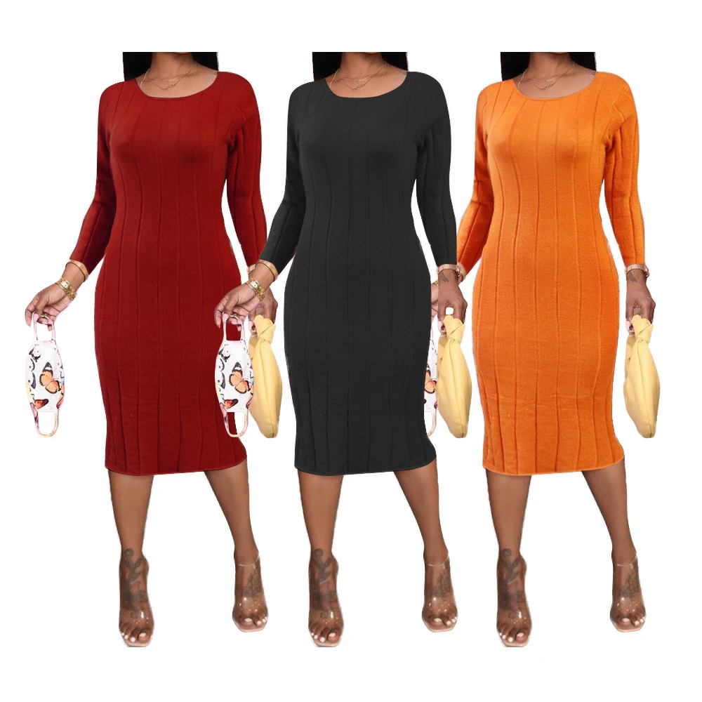 

2021 sweater dresses winter for ladies dress sweater dress women clothing long sleeve, As picture