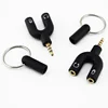 3.5mm 2 Way U Shaped Headphone Headset Earphone Audio Jack Splitter Ideal For Mobile Phone/MP3/IPad
