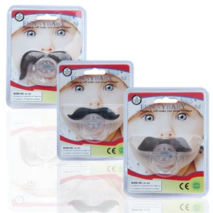 Image of Cute lips beard funny silicon baby pacifier