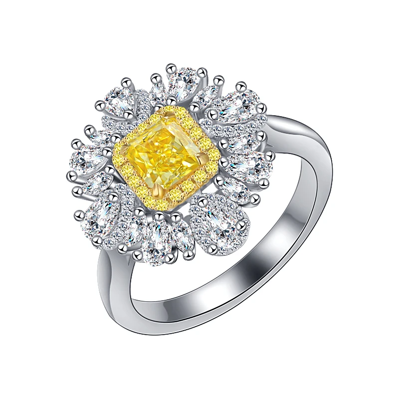 

Anster S925 14k gold 0.5ct Lab grown Gemstone Jewelry couple Diamond Rings, Yellow