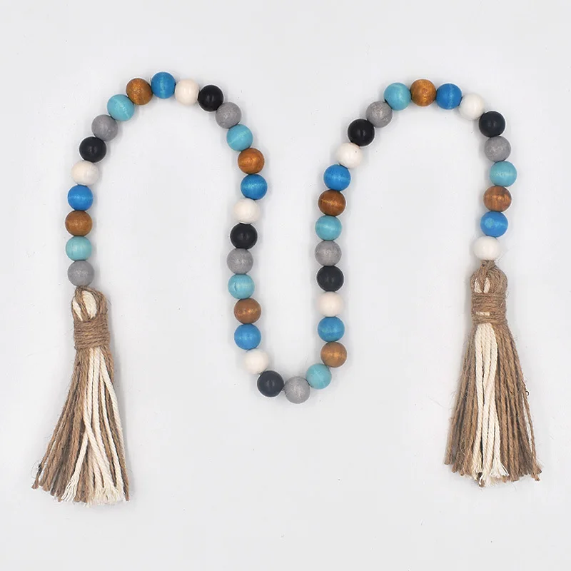 

New Style Home Decoration Pendant Tassels Wooden Beads Beaded Garland
