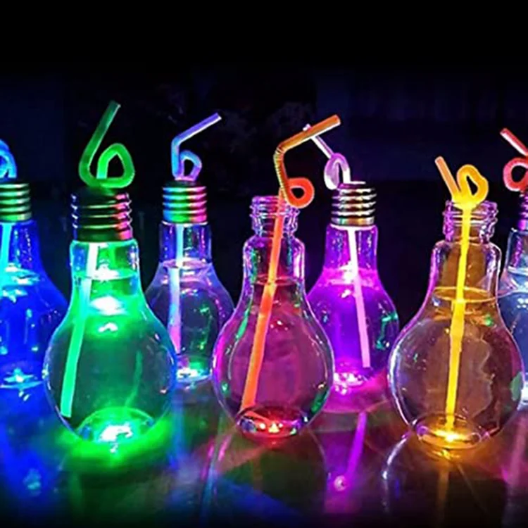

Houseables Fillable Light Bulb Candy Container Plastic Jar for Drinking Party Favors Crafts Decorations Cups