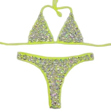 

Multiple Styles Rhinestone Swimwear Custom Jewelry Spangly Bikini Rhinestone Bikini Sexy Women Beachwear, White/black/pink