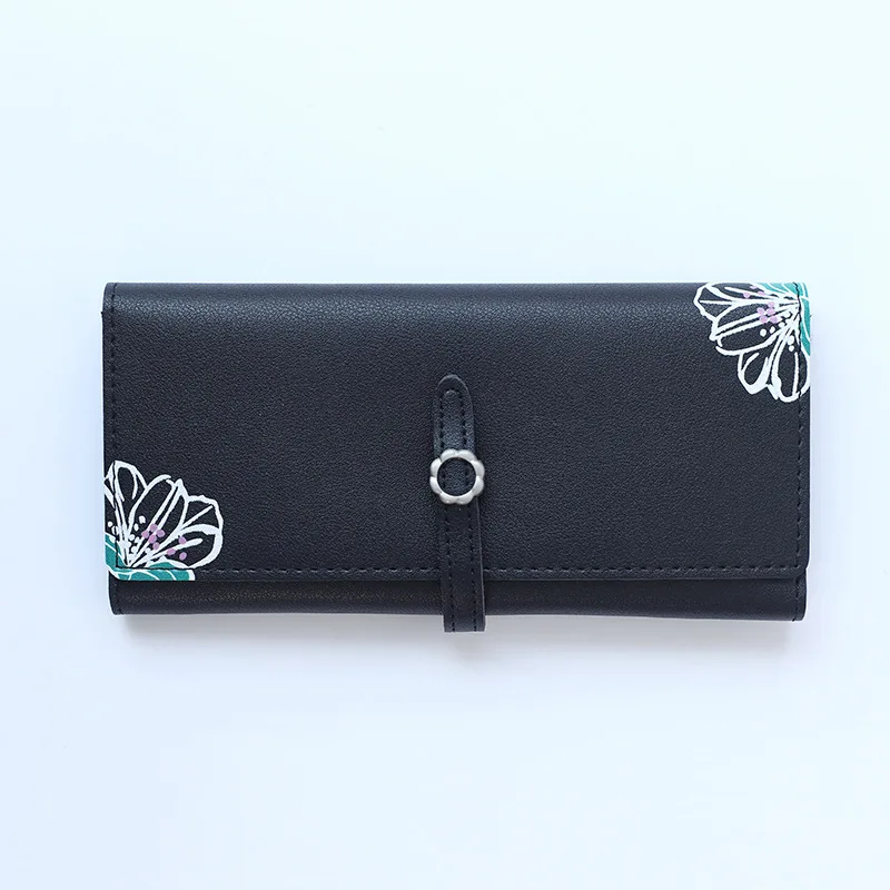 

lovely and Flowers and solid color style PU material young lady clutch making bag long wallet card holder.,.