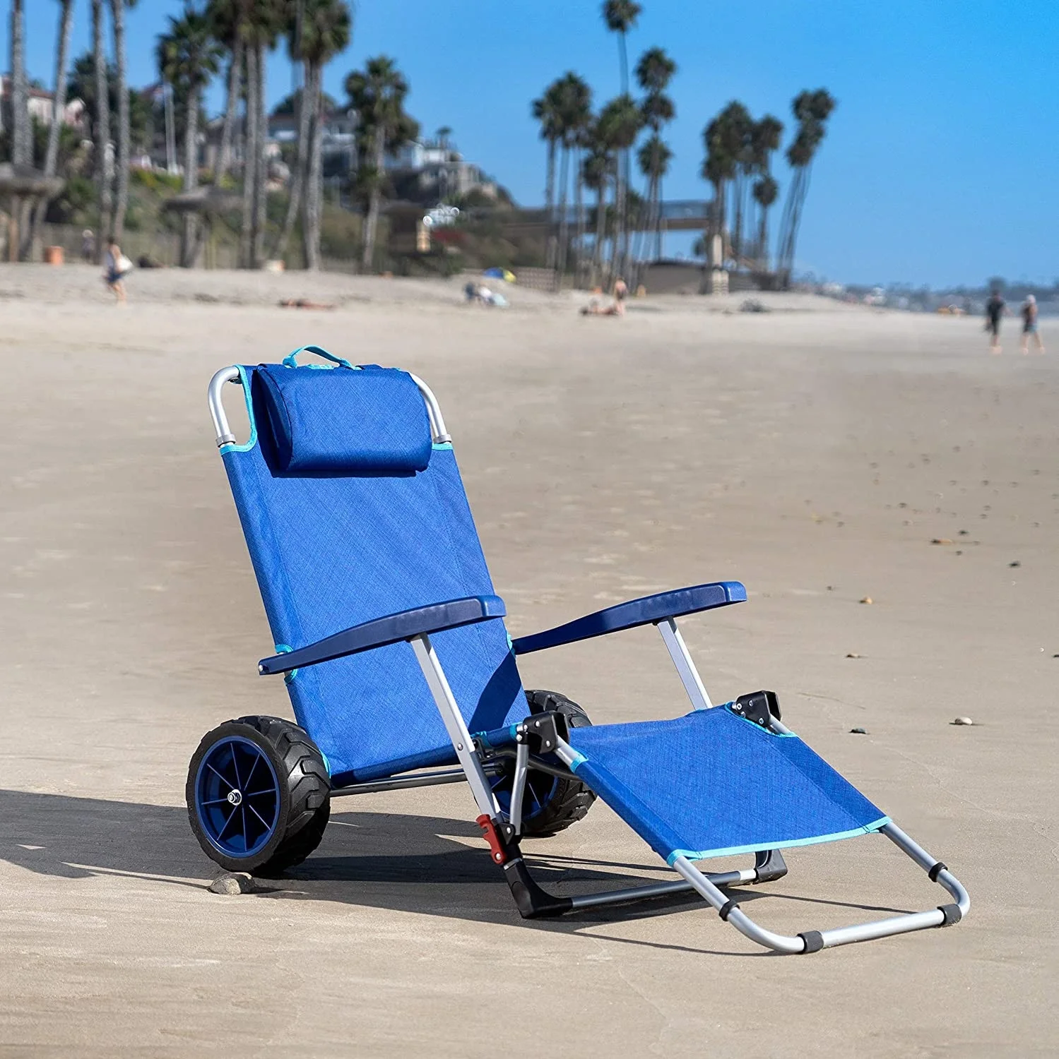 Details about / 2 in 1 Folding Lounge Chair Cargo Cart for Outdoor Sunbathe Beach Lightweight