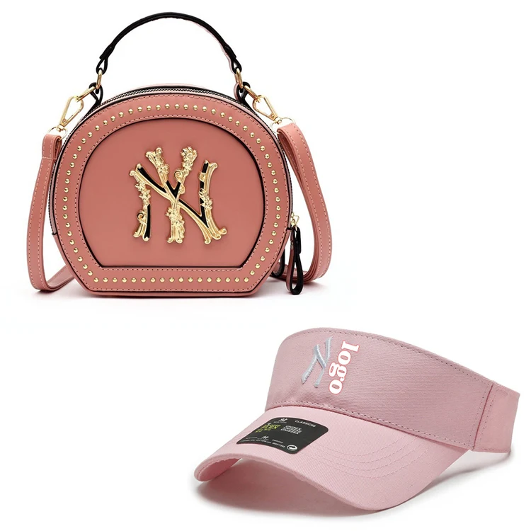 

2021 Fashion Design Round Bags Ny Visor And Purses Set Shoulder Crossbody Handbags Luxury Handbags For Women Bags, Customizable