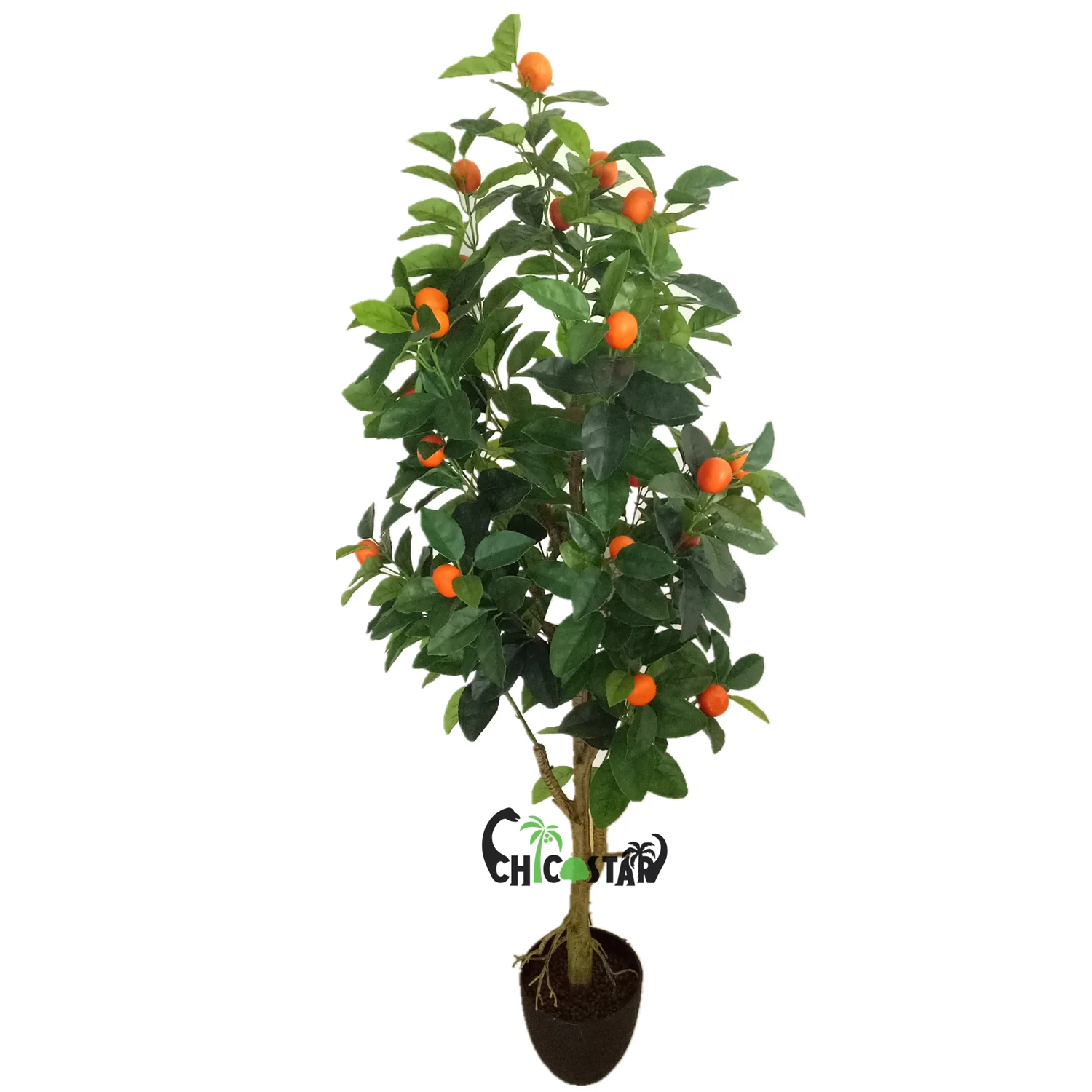 

Customized Artificial bonsai plants Decoration Kumquat Mandarin Oranges Plant Fruit Artificial Orange Tree, Green color