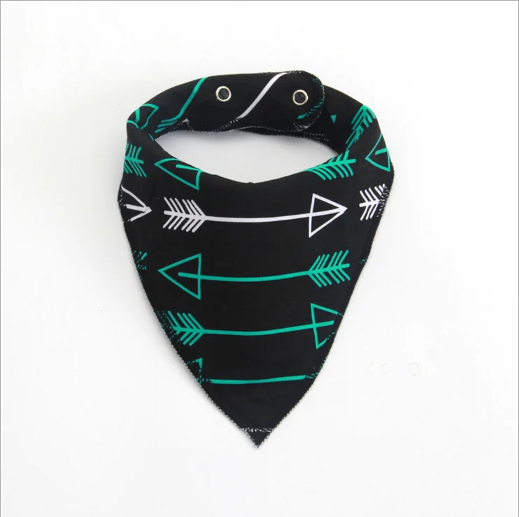 

Amazon hot sale nice price fashion popular Arrow pattern cyan color triangle baby feeding bib