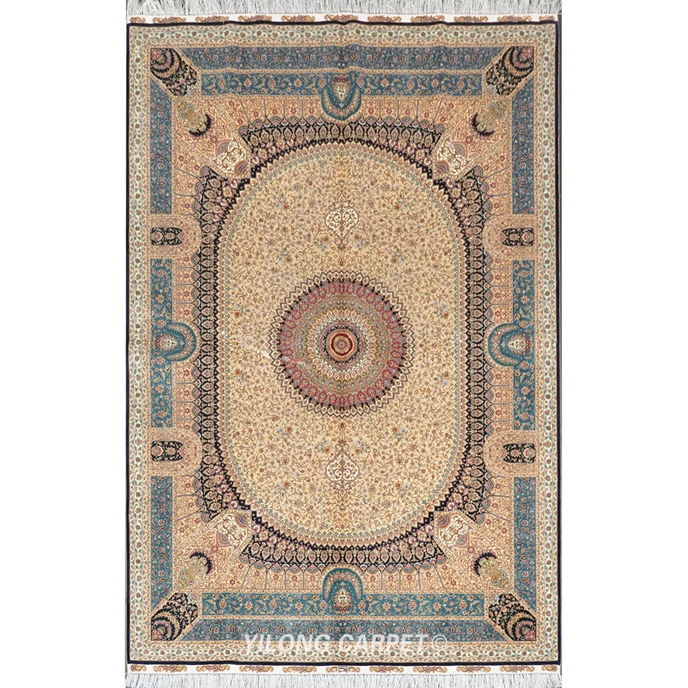 

YILONG 6'x9' Handknotted traditional persian design handmade luxury carpet and rug