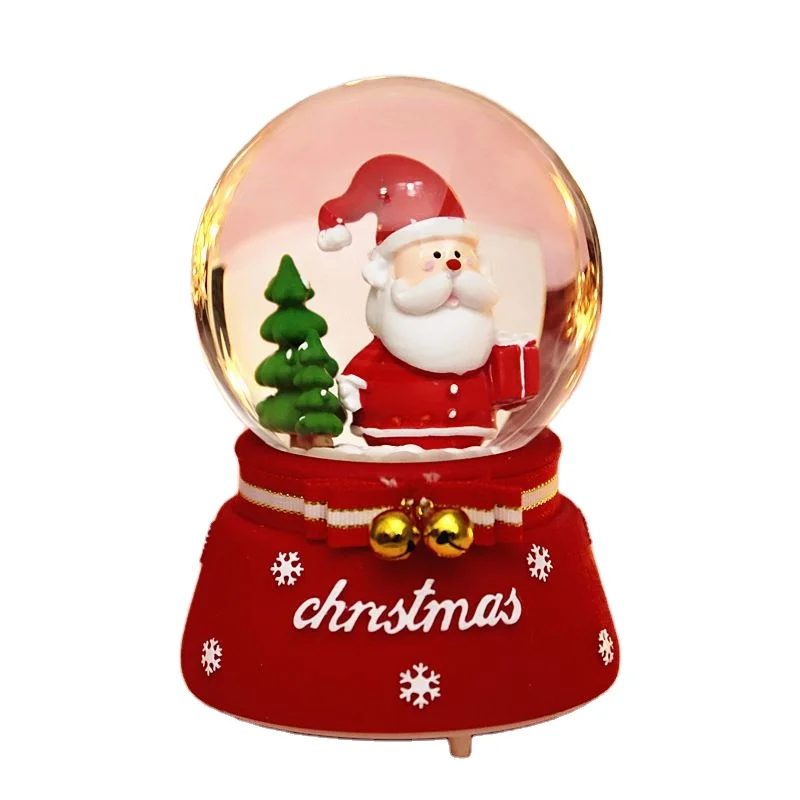 

Wholesale rotating resin snow globe Christmas snowball music box snowflake snow globes decorative crafts