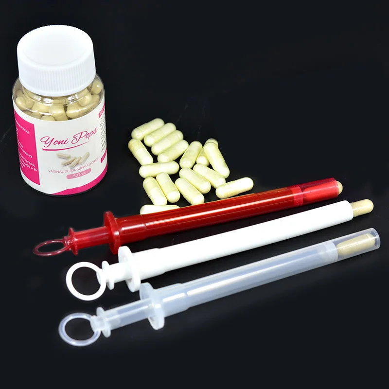 

Private label yoni detox pops with applicator disposable PP material vaginal boric acid capsules cleaning suppositories