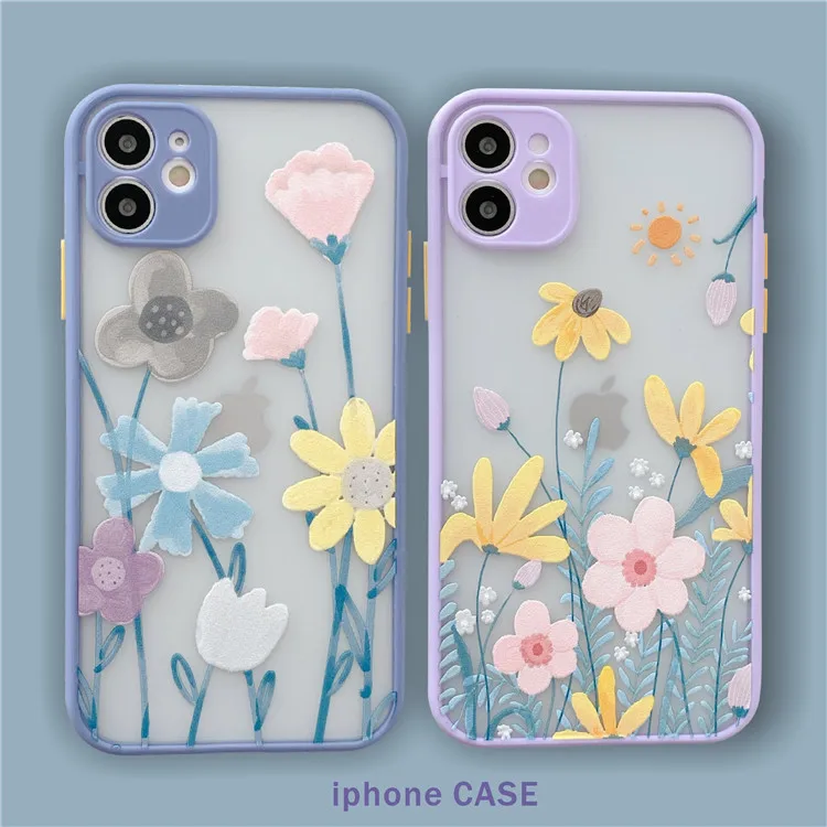 

Case for Iphone 8plus Case Women Fresh Flower 11 Pro Max 12mini 8 7 Plus XR Xs X Phone Casing