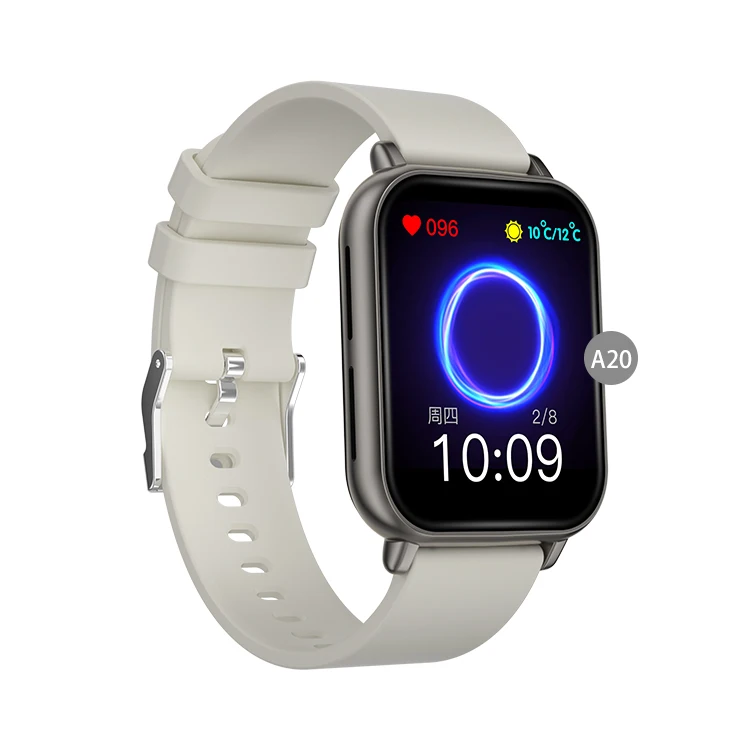 

Smart Watch with Split Screen Task Body Temperature Heart Rate Health Monitoring Smartwatch A20 Blood Pressure Watch Wrist Men, Silver, black