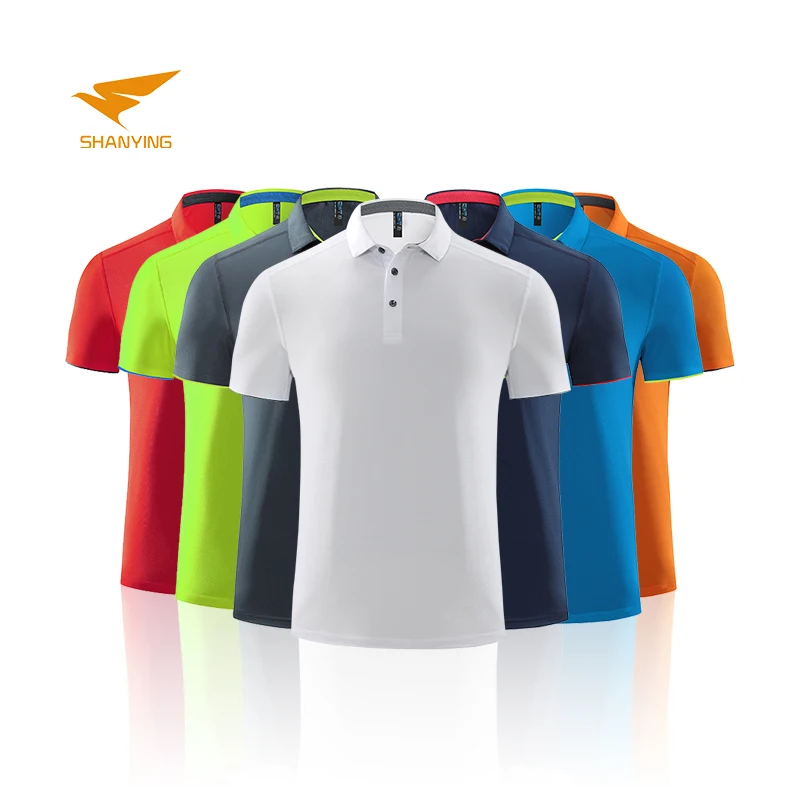 

High Performance Blank Plain Plus Size T Shirt Polyester 100% Cotton Custom logo mens dry fit golf polo shirts