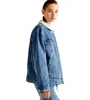 2019 lady's fashion liner warm denim jacket with sherpa overcoat inside jeans jacket