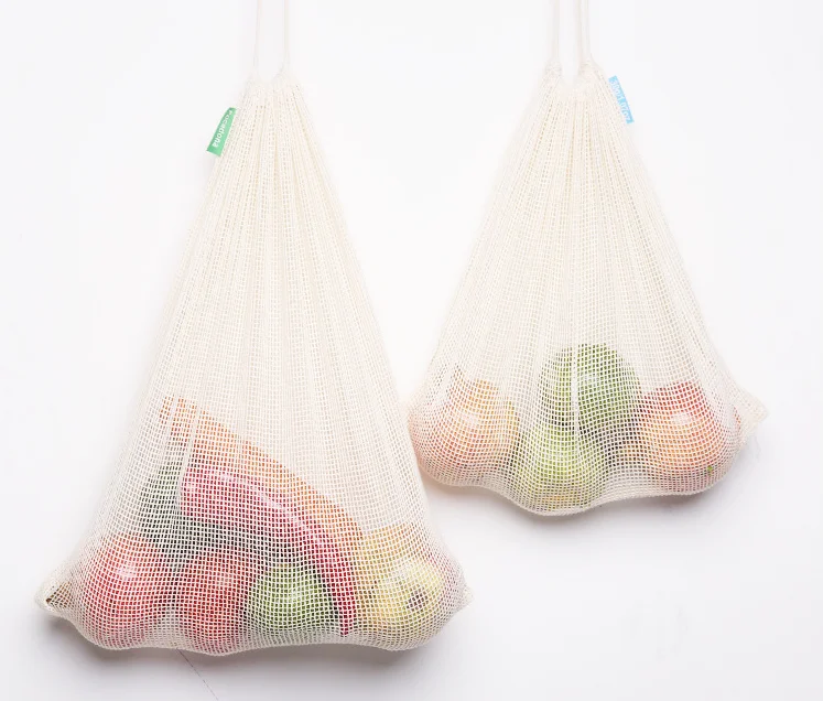

Eco Friendly Mesh Produce Bag Reusable Organic Cotton-Polyester Grocery Shopping Produce Mesh Bags, Accept custom