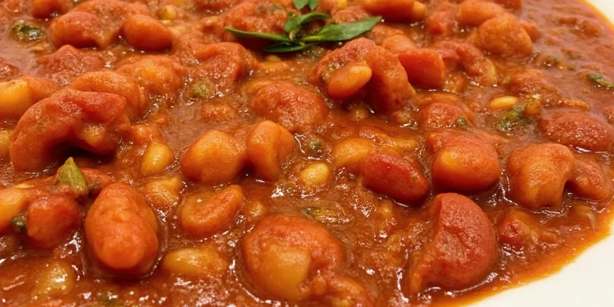 Vegan Italian chili bowl with quinoa topping