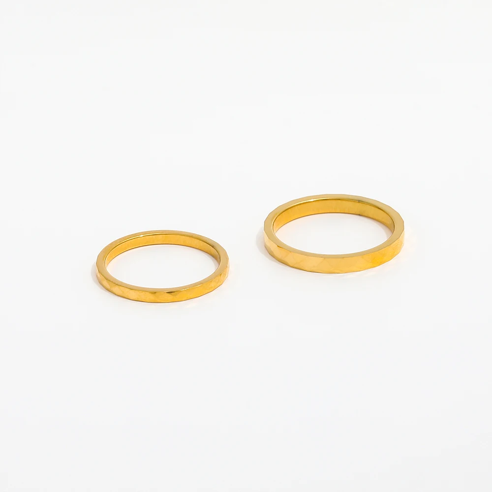 Joolim Jewelry Wholesale 18K Gold Plated Shiny Non Tarnish Tungsten Stainless Steel Rings for Women