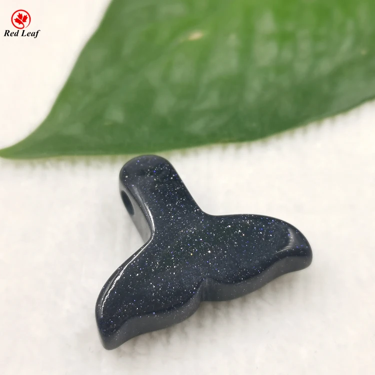 

New Design Blue Sandstone Glass Gems Wholesale Fish Tail Shape Gemstone