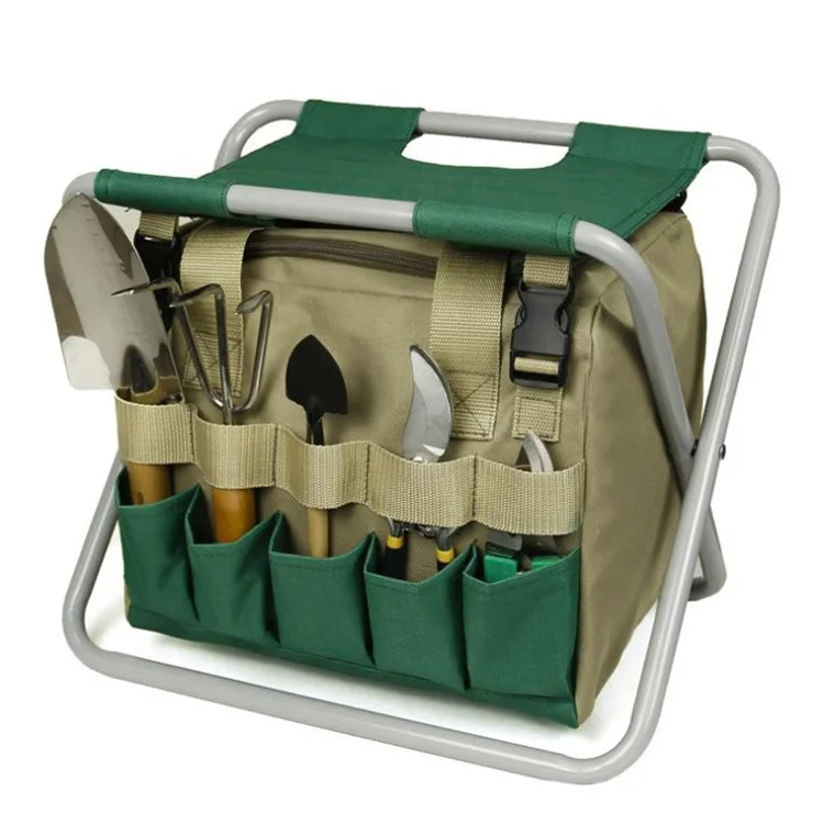 

Removable multifunctional gardening supplies storage bag and garden folding stool tool, As the pictures