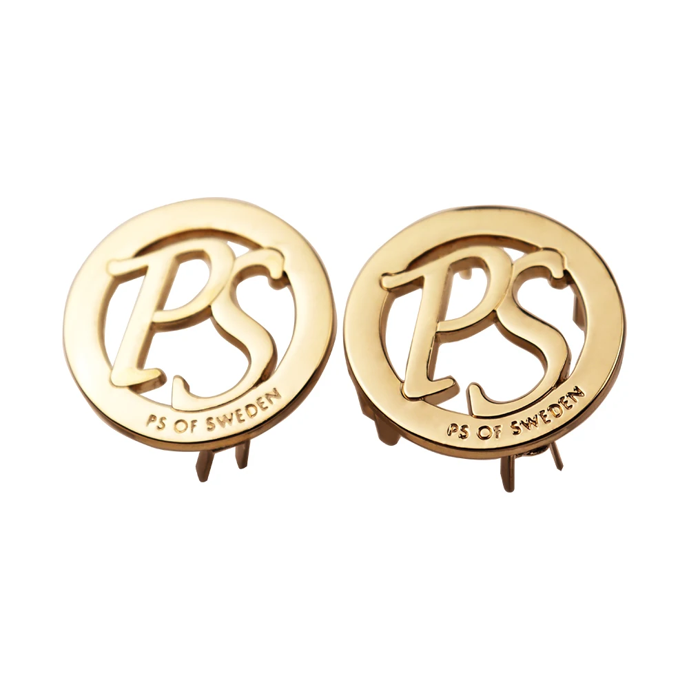 

Gold Custom Brand Plate Leather Metal Logo Tags Clothing Small Metal Letters for Bags, Customized