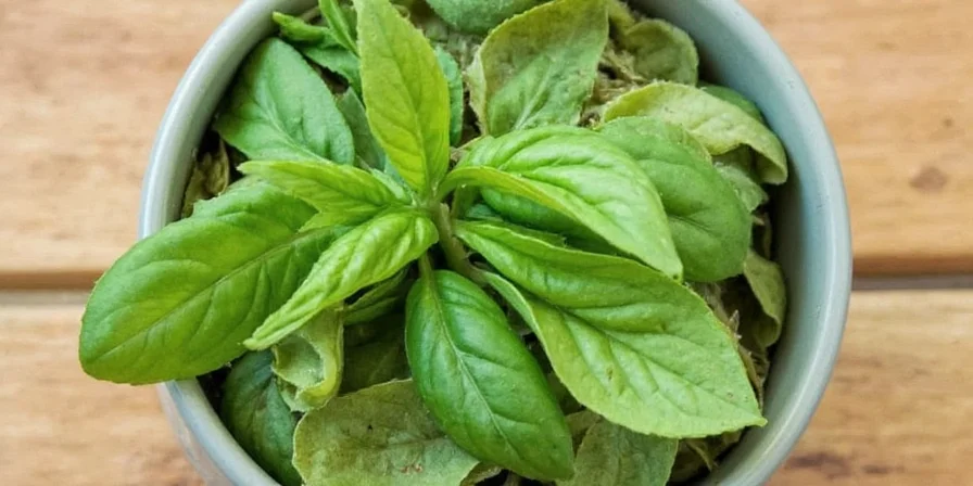 Basil stem with question mark graphic for FAQ section