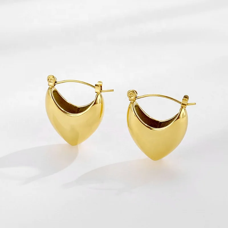

Studs Star Earrings 2022 Retro French Hollow Out Love Heart Hoop Eardrop Steel Stainless Steel 18k Gold Hoop Earrings Women
