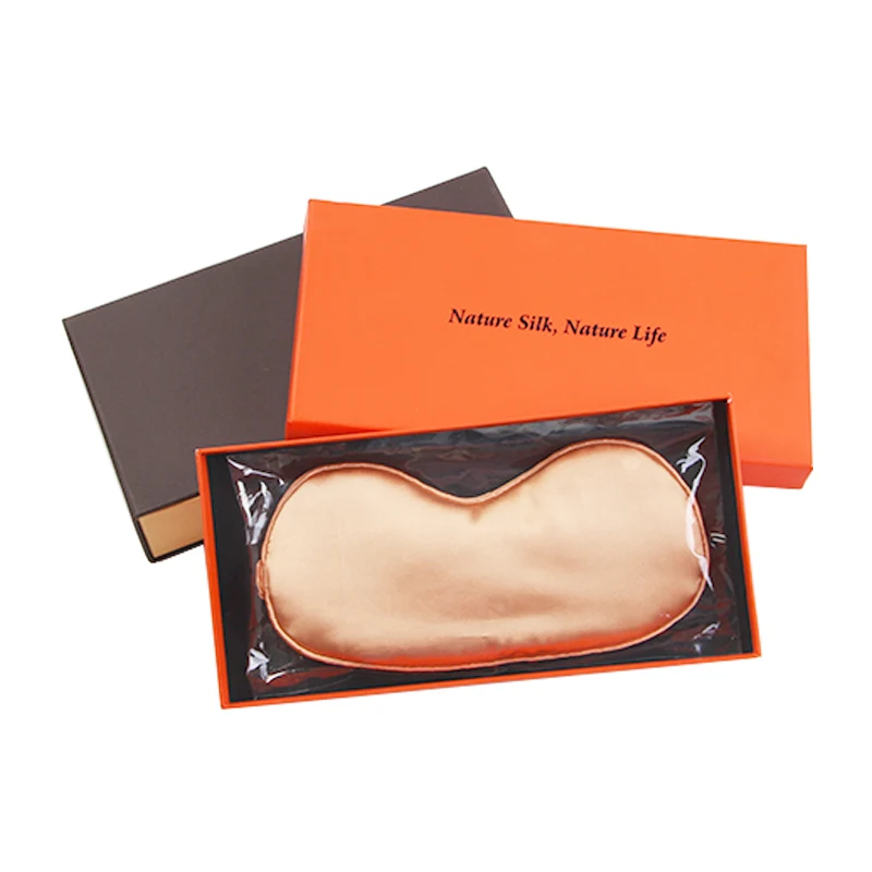 

High Quality Summer Cooling Long-Distance Trip Use 100% Mulberry Silk Eye Mask With Gift Box Packaging, Multi color