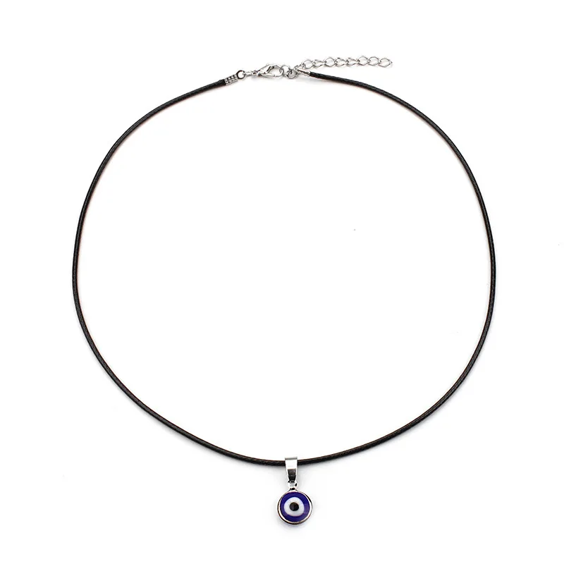 

New Fashion Design Link Chain Glass Evil Eyes Pendant Necklace Turkish Blue Evil Eyes Necklace for Women Men