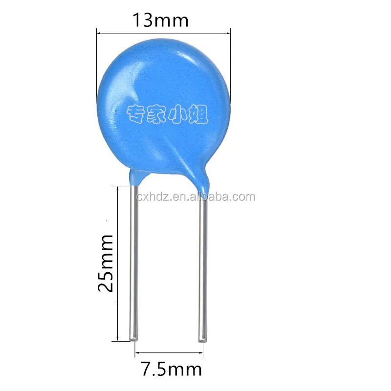 Hel 750v Varistor 10d751k Voltage Dependent Resistor 10d751k Vdr 751k D10 Voltage Resistor Blue