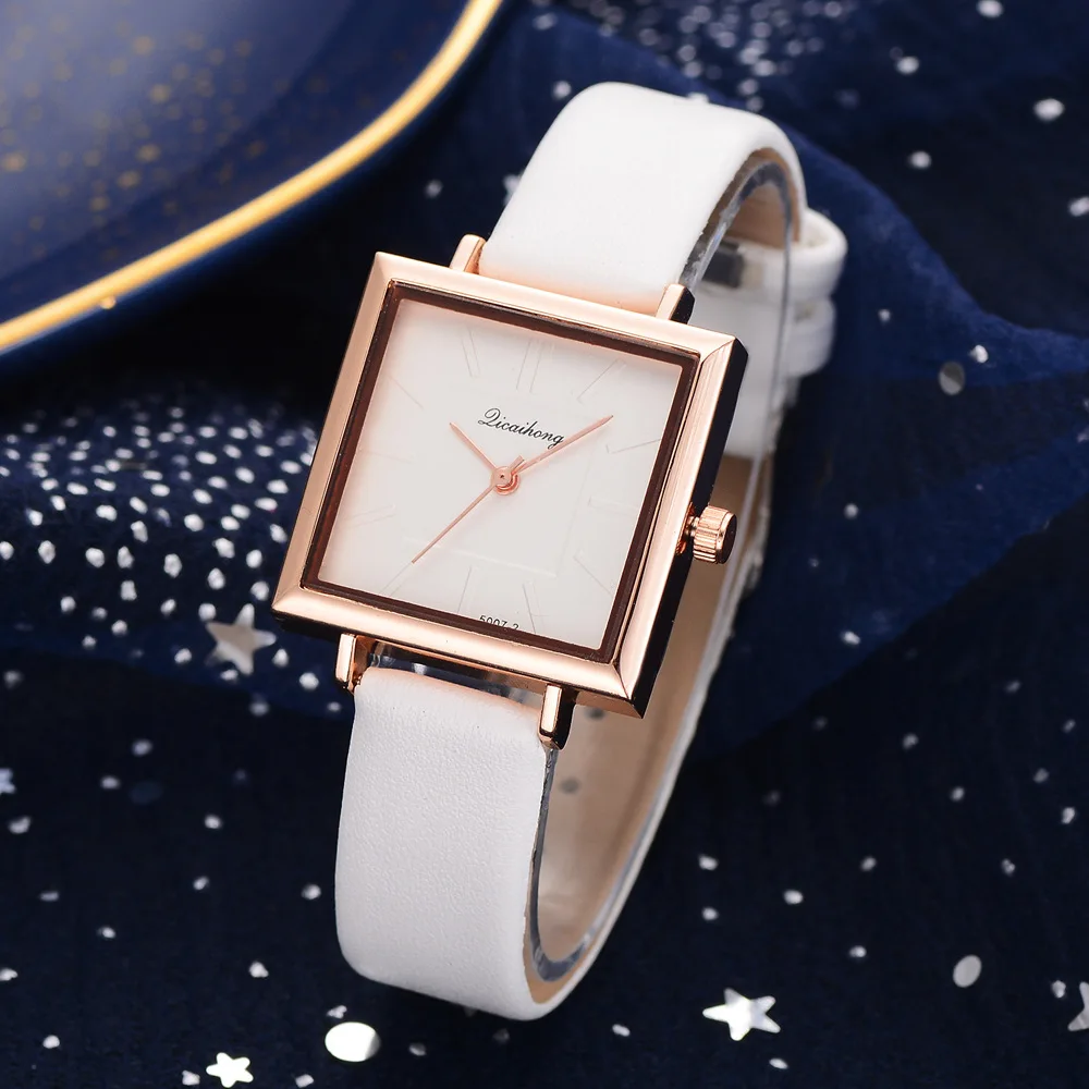 

Fashion Trend Square Watch Contracted Leather Ladies Wristwatches Quartz Watch For Women Gift