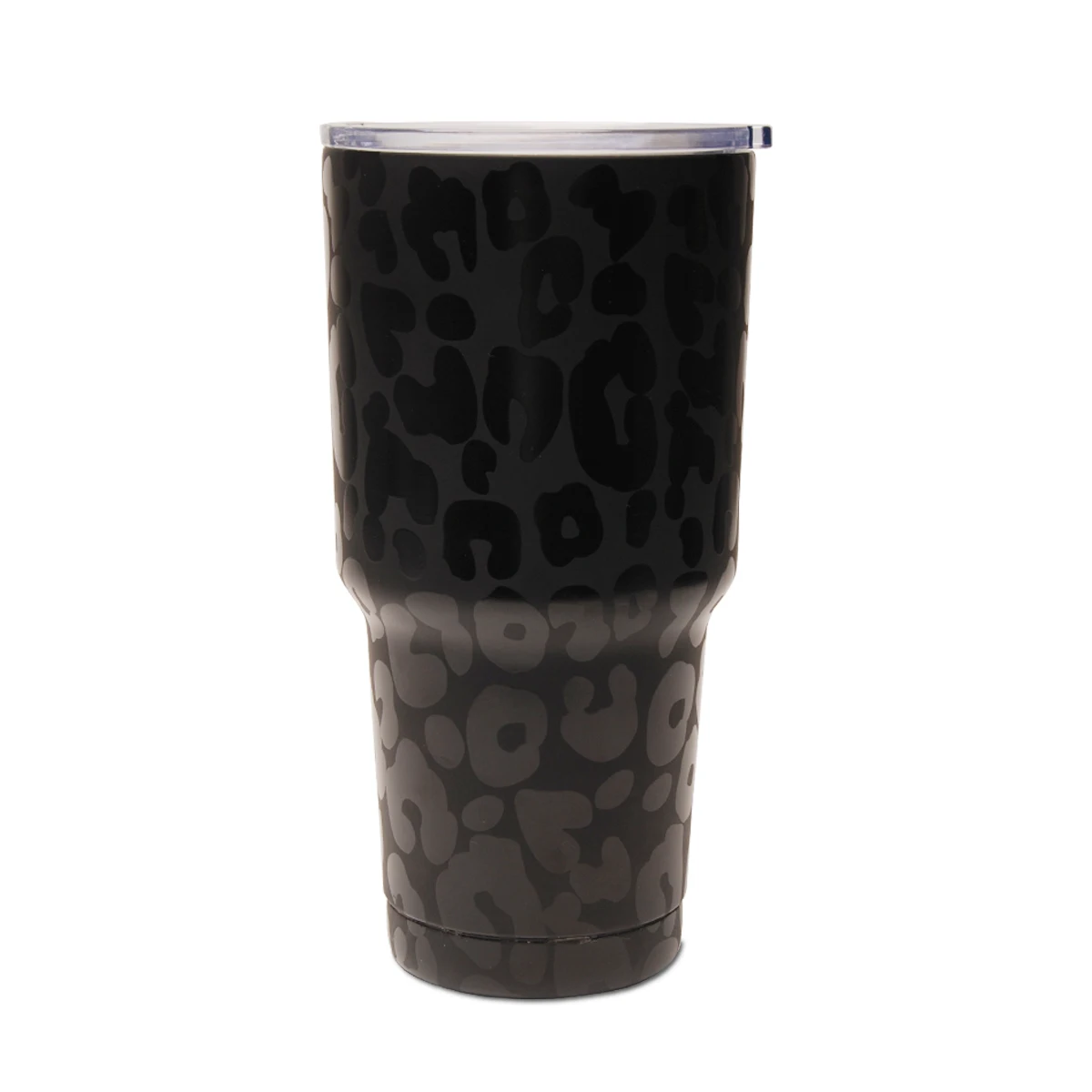 

30oz Black Leopard Leak Proof Stainless Steel Double Wall Ice Hot Drinking Tumbler with Lid DOM113-1175