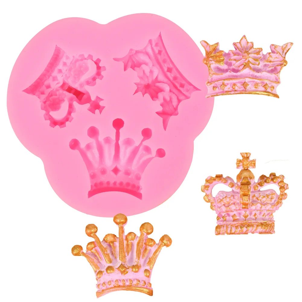 

Hot Sale Princess Crown Silicone Cake Mold Chocolate Jelly Baking Mould Fondant Cake Decorating Tools, Pink