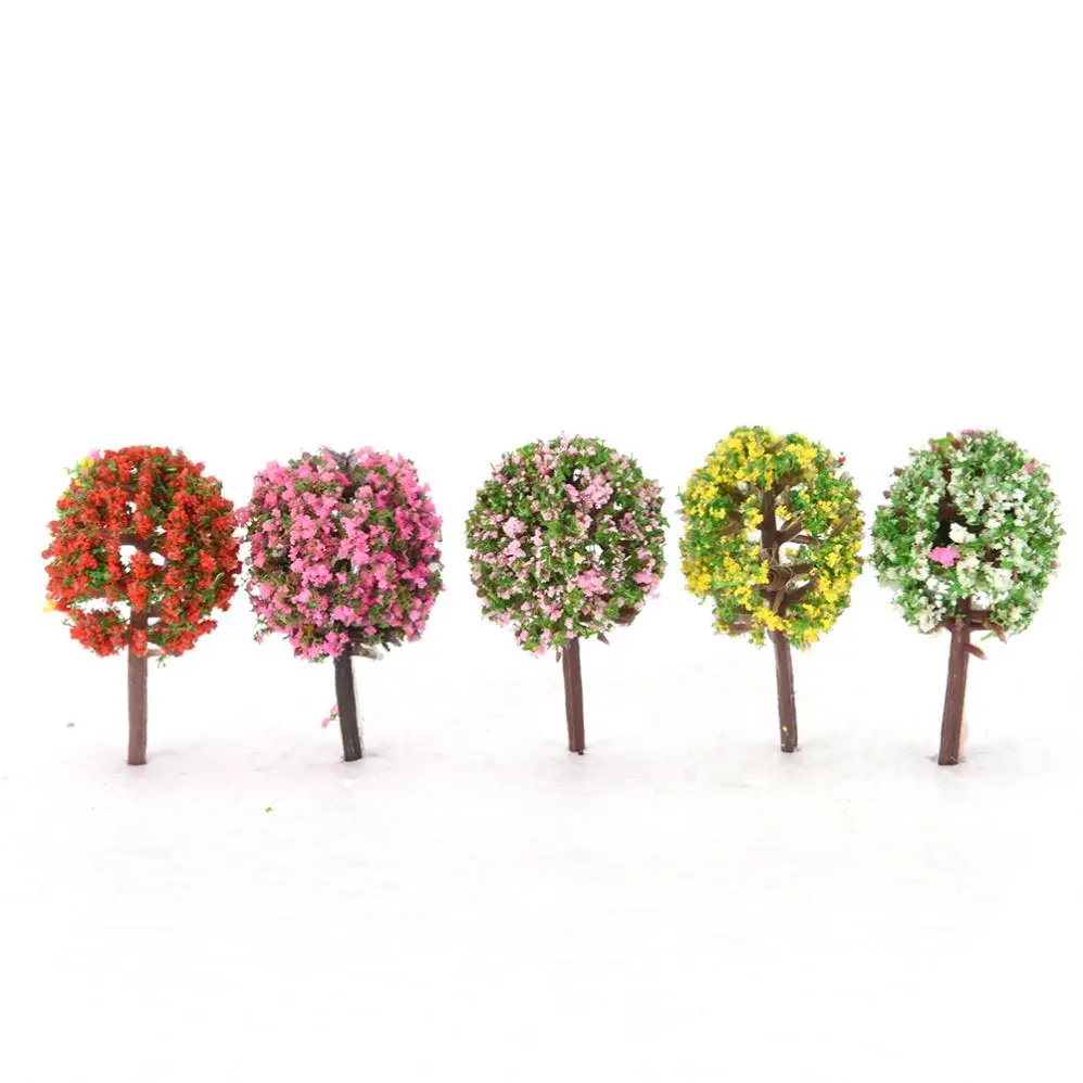 

5pcs Colors Random Mini Tree Figurine Fairy Garden Miniatures Micro Landscape Resin Crafts Bonsai Garden Terrarium Accessories