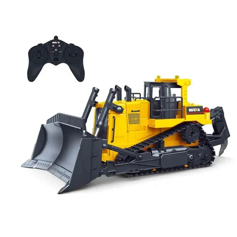 

Tiktok Hot Selling Huina 1554 1/16 Scale RC Electric Alloy Heavy-Duty Bulldozer 11 Channel Diecast Mine Crawler For Kids