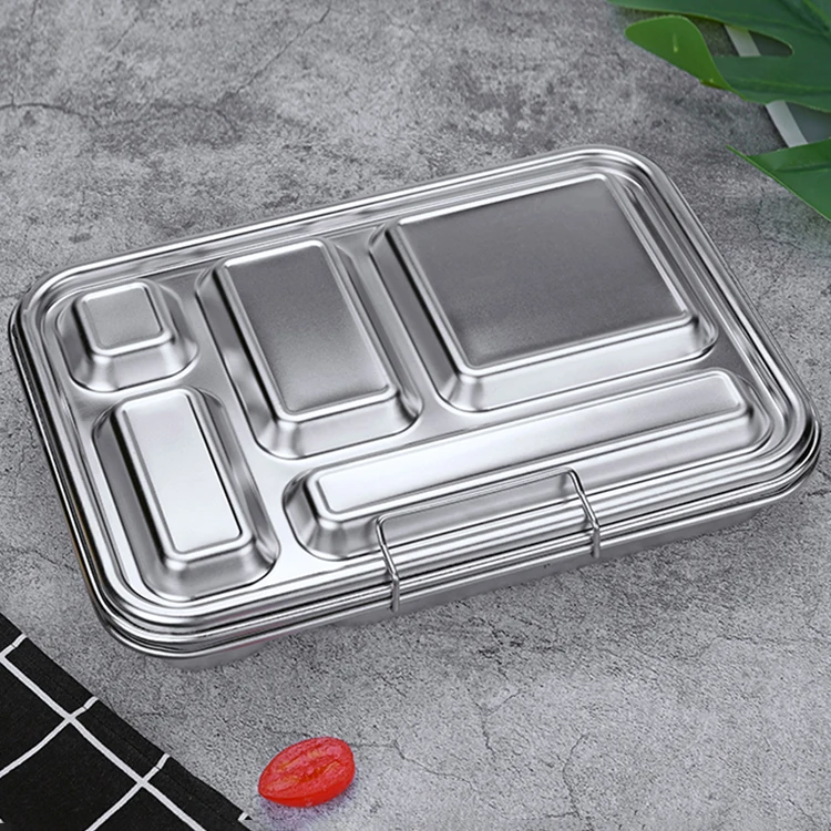 

Aohea custom logo 5 compartment lunch box custom lunch box stainless steel bento box, Customized color