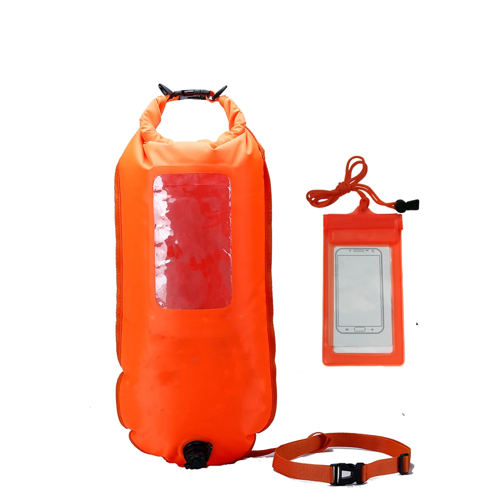 

Custom Floating Safety Swimming Buoy Bag With Swimbelt, Yellow orange pink