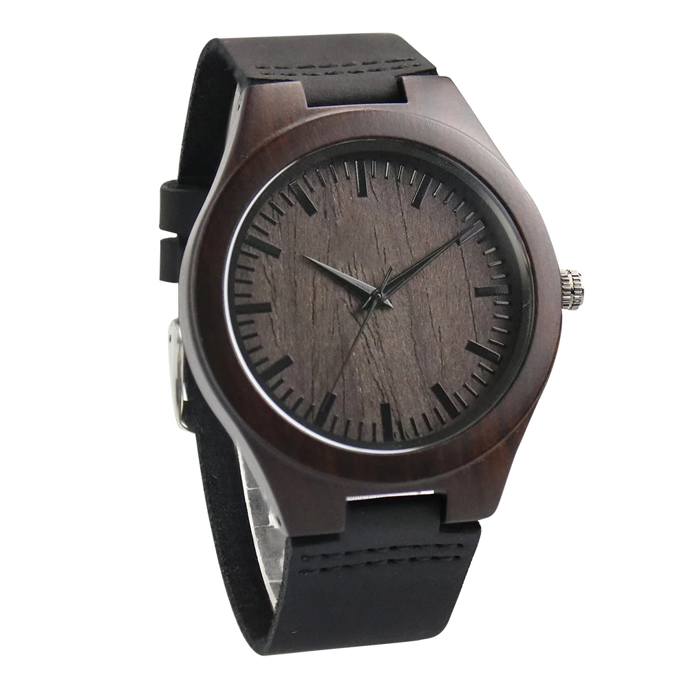

shifenmei 5520 Engraved Wooden Watch for Men Boyfriend Or Groomsmen Gifts Black Sandalwood Customized Wood Watch Birthday Gift