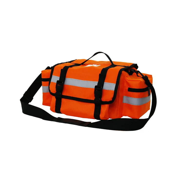 

Large Capacity Outdoor Work Travel Emergency First Aid Kit Shoulder Tote Bag with Reflective Article, Orange