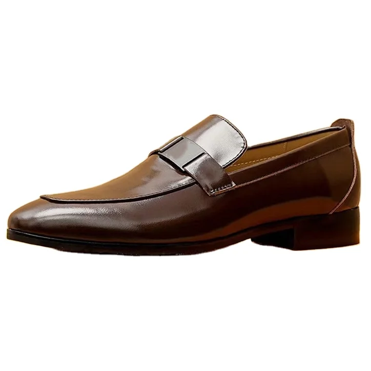 

Luxury Brand Original Trending Genuine Leather Shoes For Men Fashion Dress Leather Shoes With Logo