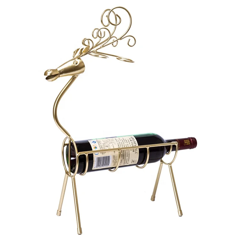 

new arrival modern home decoration deer shape metal wine bottle holder