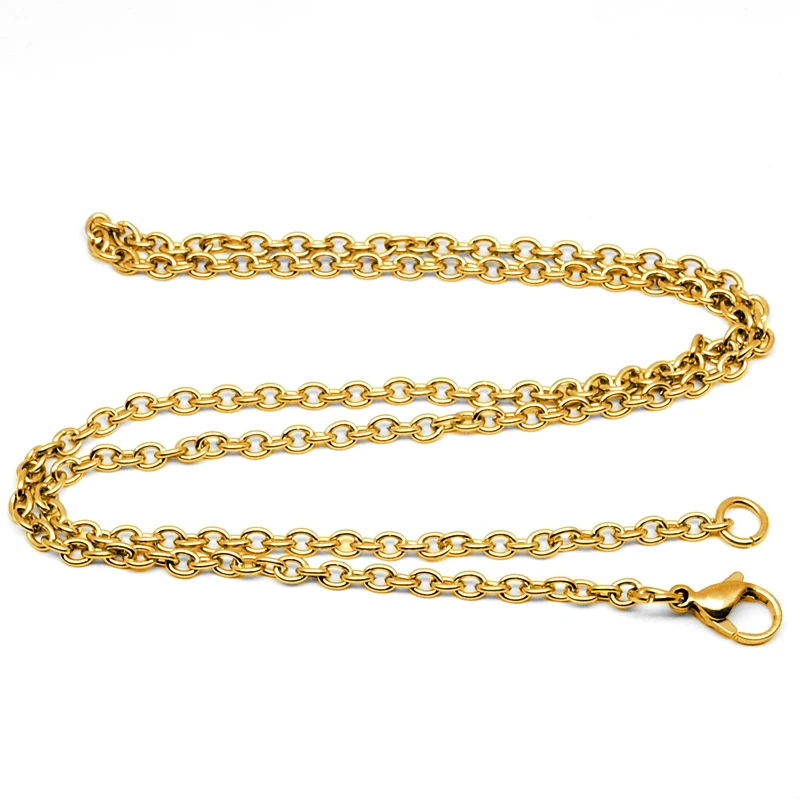 

Custom Initial 18K Gold Plated 316L Stainless Steel O Shape Snap Chain Necklace