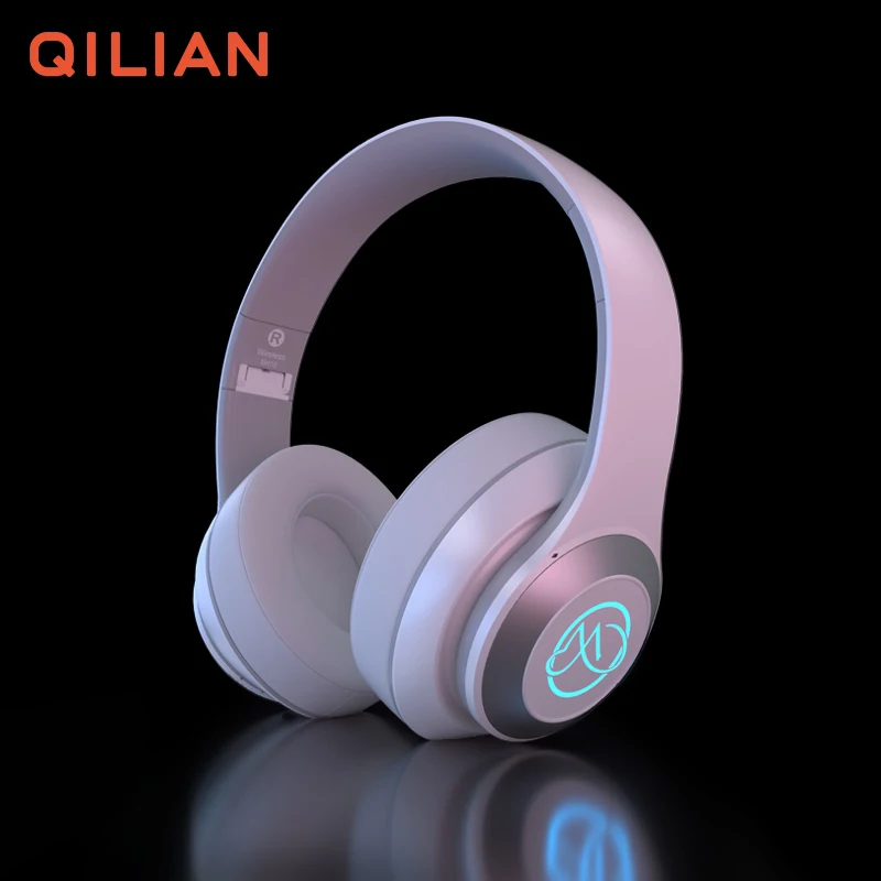 

BH10 Noise cancelling wireless Headband foldable led light over ear bluetooth V5.0 wireless headphones