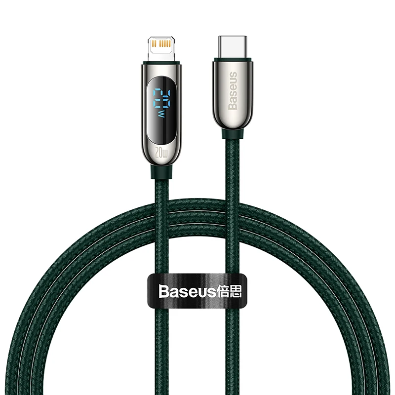 

Baseus 20W 1M Type-C to IP Display Fast Charging Data Cable, Green