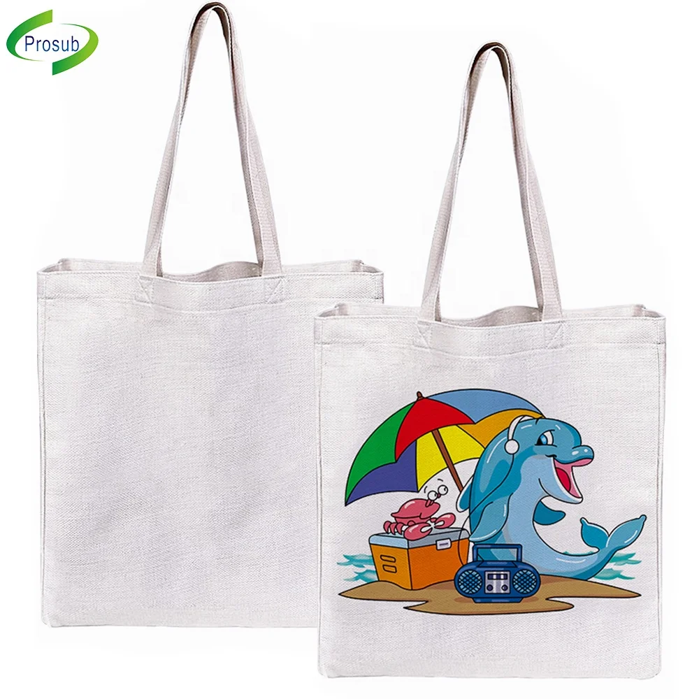 

Prosub Wholesale Linen Sublimation Tote Bag Blank Customized Printing Large Shopping Handbag Sublimation Tote Bags