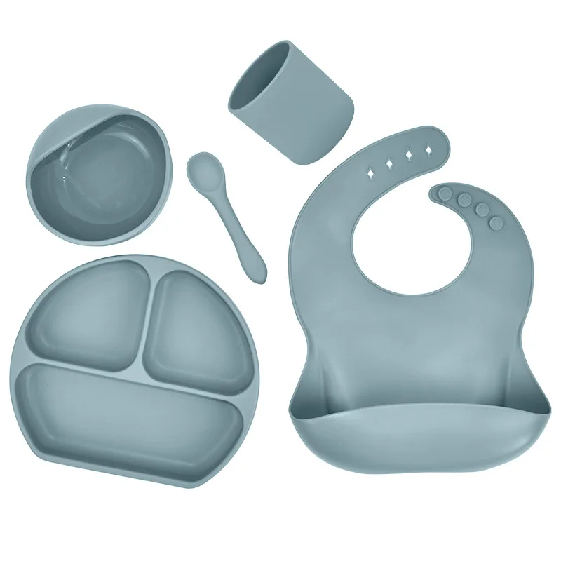 

Silicon Baby Feeding Set Kids Dining Eco-Friendly Non-Toxic Strong Suction Silicone Baby Plates Bowl, Customized