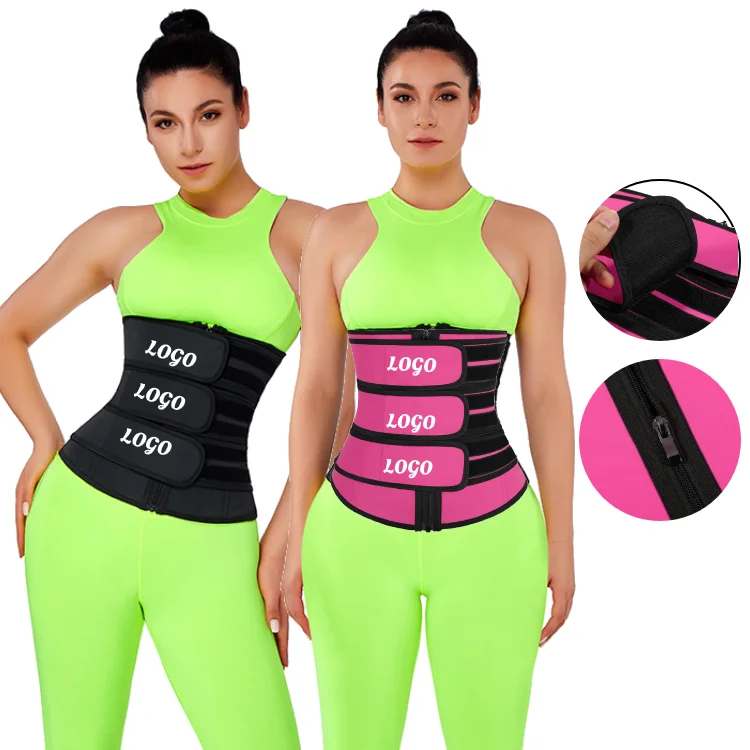 

Wholesale Customized Plus Size Latex Waist Trainer Belt Private Label Custom Three Strap Waist Trainer Women Waist Trimmers, Black